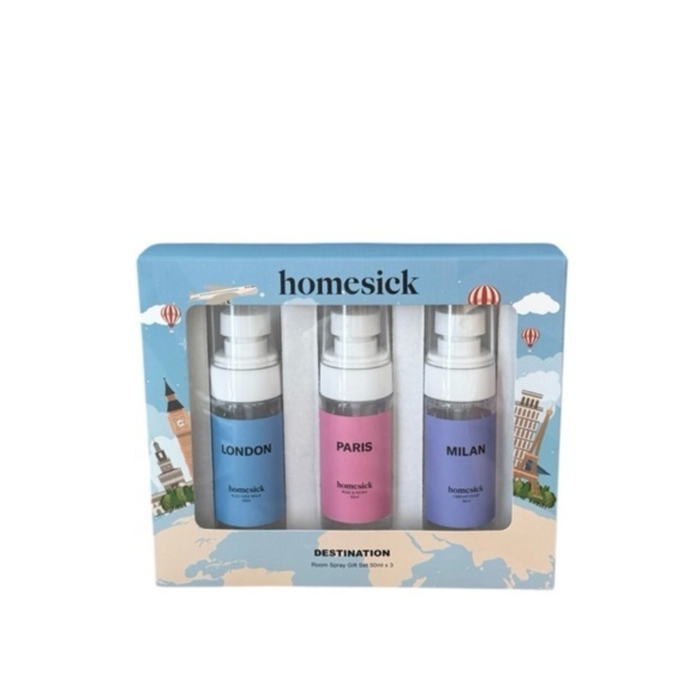 NEW Homesick London Paris Milan Room Spray‎ Gift Set
